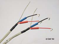 One pair of wires, ready to solder.